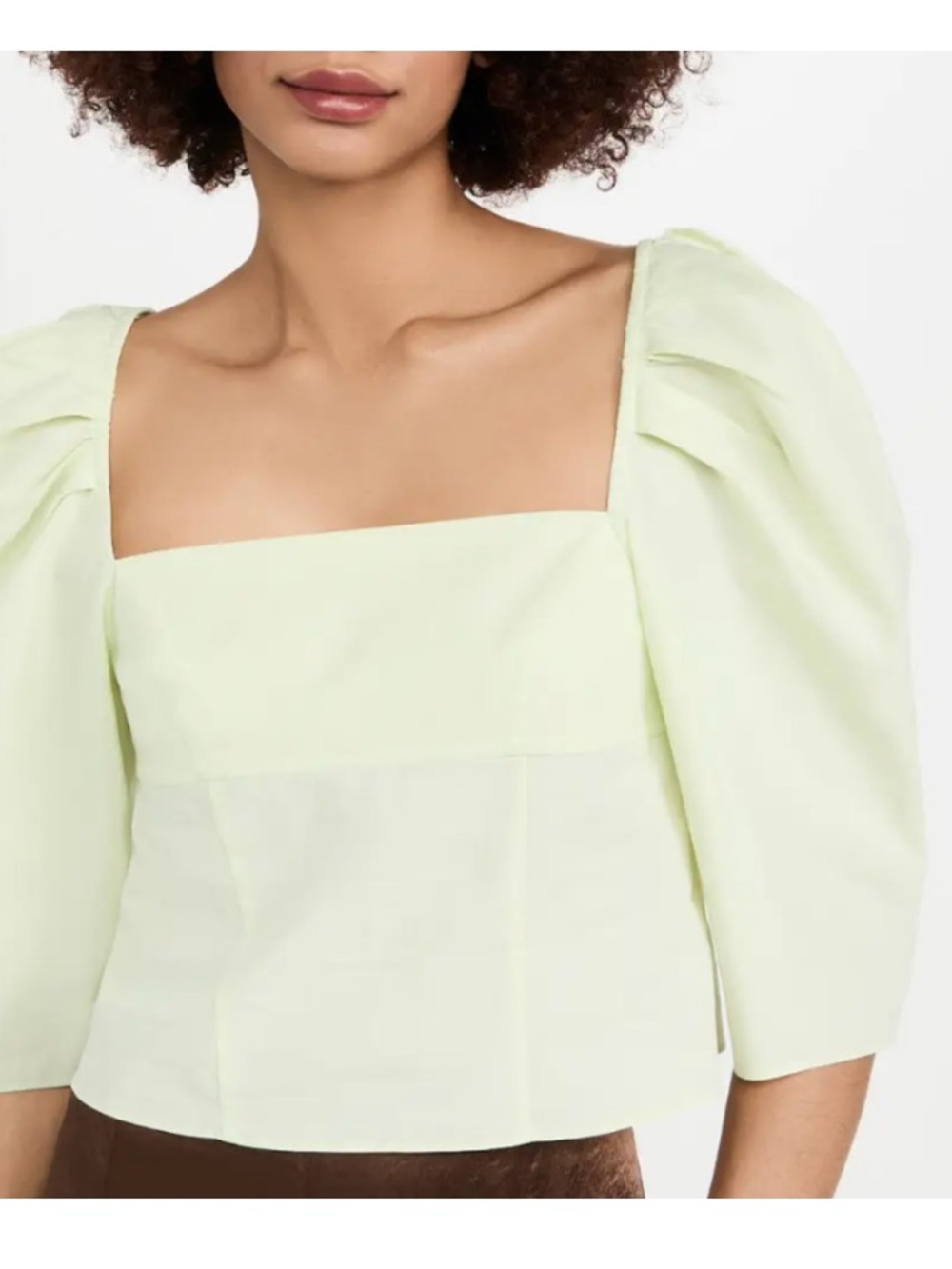 Vince Draped Square Neck Cotton Top Honeydew Pastel Green Lightweight Shirt 8